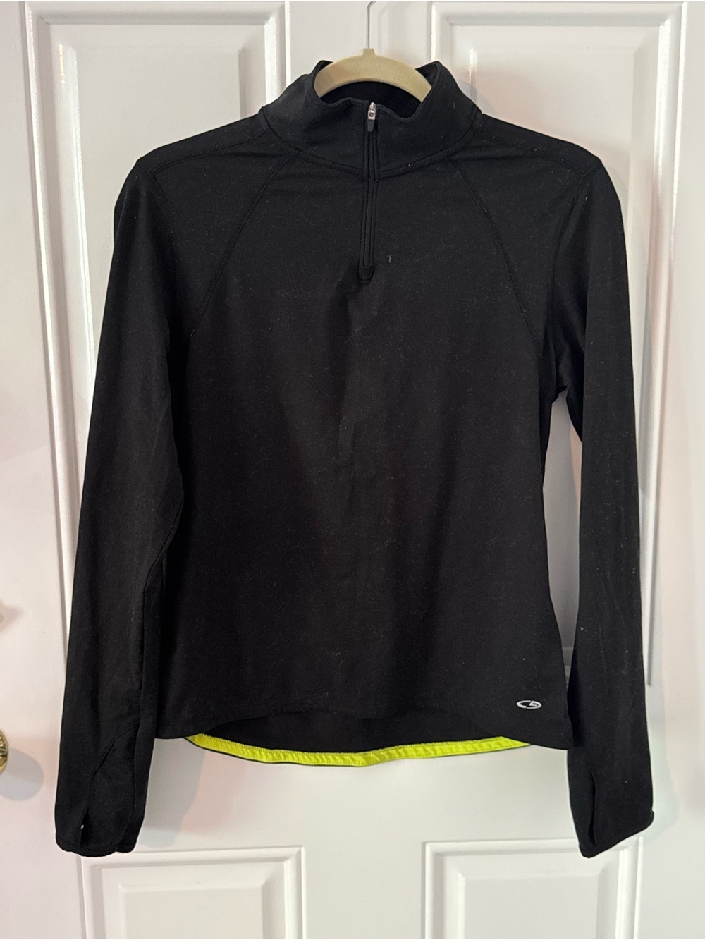 Champion Black Long-Sleeve Half-Zip Pullover with Neon Trim